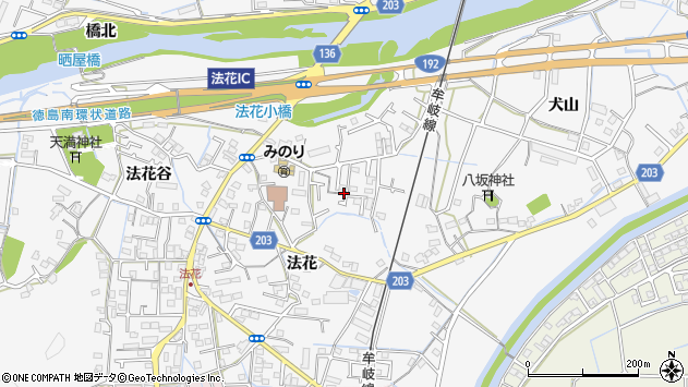 〒770-8083 徳島県徳島市八万町法花の地図