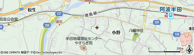 徳島県つるぎ町（美馬郡）半田（小野）周辺の地図