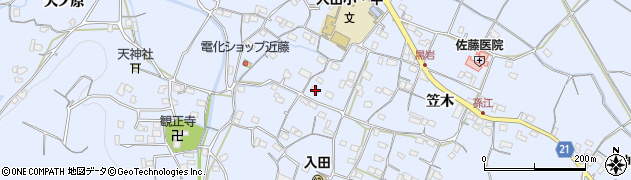 徳島県徳島市入田町笠木68周辺の地図