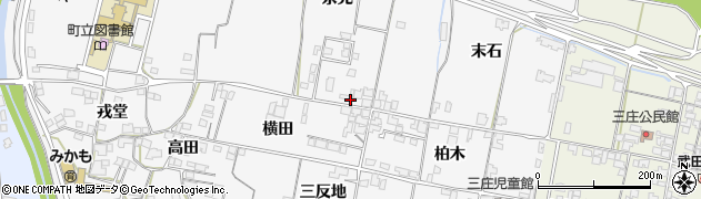 徳島県東みよし町（三好郡）西庄（京免）周辺の地図