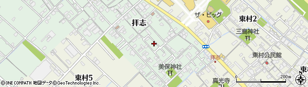愛媛県今治市拝志周辺の地図