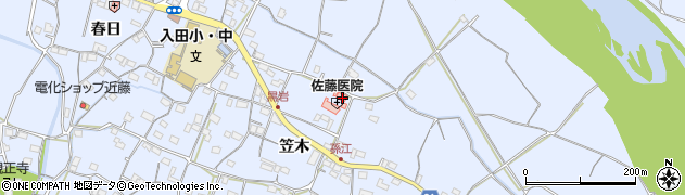 徳島県徳島市入田町笠木200周辺の地図