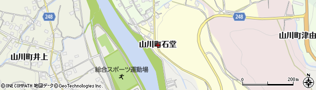 徳島県吉野川市山川町石堂周辺の地図