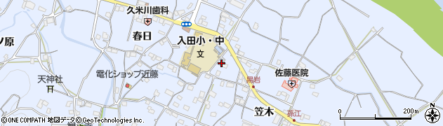 徳島県徳島市入田町笠木93周辺の地図