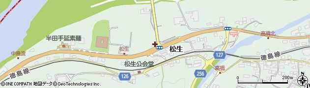 徳島県つるぎ町（美馬郡）半田（松生）周辺の地図