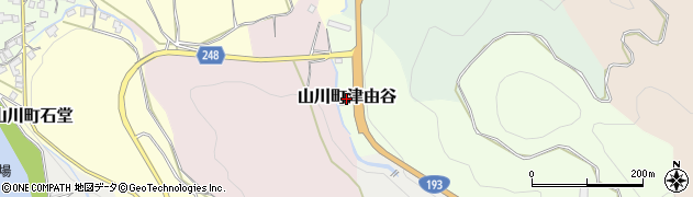 徳島県吉野川市山川町津由谷周辺の地図