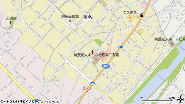 〒794-0065 愛媛県今治市別名の地図