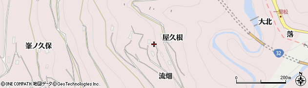 徳島県三好市池田町西山（流畑）周辺の地図