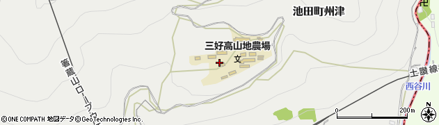 徳島県三好市池田町州津（大佐古）周辺の地図