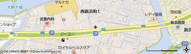 徳島県徳島市西新浜町周辺の地図
