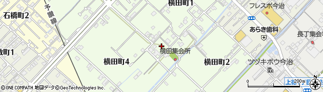 愛媛県今治市横田町周辺の地図