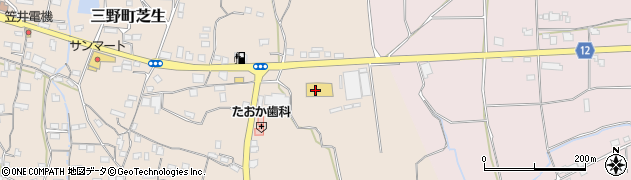 コメリハード＆グリーン三好三野店周辺の地図