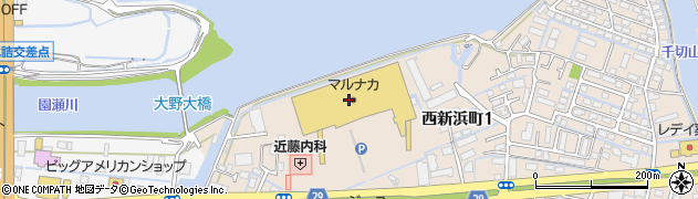 セルフドライグループ　新洗蔵マルナカ新浜店周辺の地図
