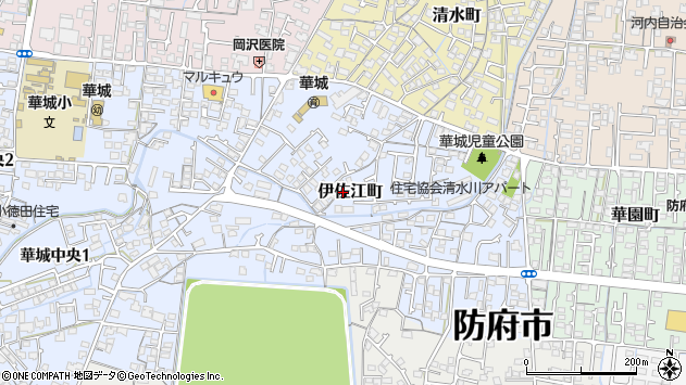 〒747-0847 山口県防府市伊佐江町の地図