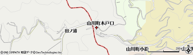 徳島県吉野川市山川町木戸口周辺の地図