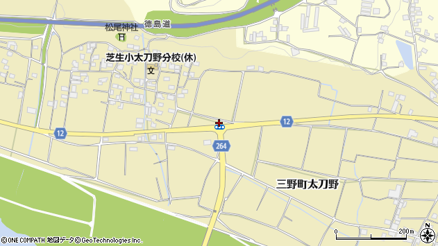 〒771-2305 徳島県三好市三野町太刀野の地図