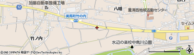 徳島県美馬市美馬町（滝下）周辺の地図