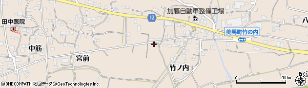 徳島県美馬市美馬町（竹ノ内）周辺の地図