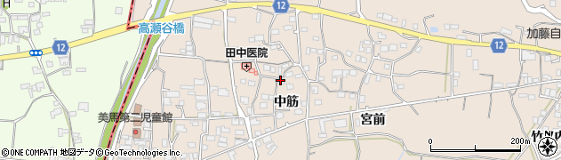 徳島県美馬市美馬町（中筋）周辺の地図