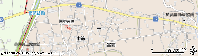 徳島県美馬市美馬町（宮前）周辺の地図