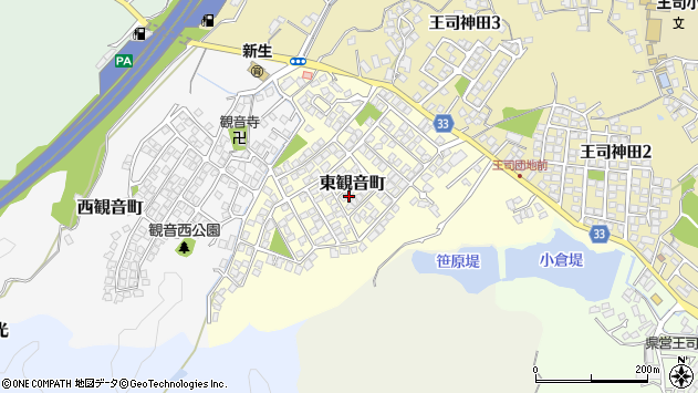 〒752-0906 山口県下関市東観音町の地図