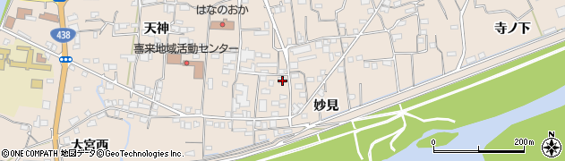 徳島県美馬市美馬町（妙見）周辺の地図