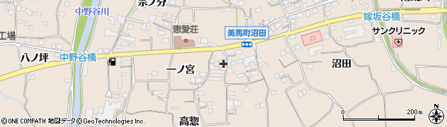 徳島県美馬市美馬町（一ノ宮）周辺の地図