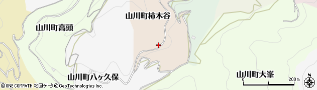 徳島県吉野川市山川町柿木谷周辺の地図