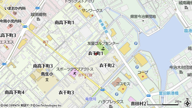 〒794-0813 愛媛県今治市衣干町の地図