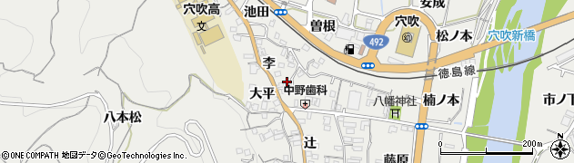 徳島県美馬市穴吹町穴吹李6周辺の地図