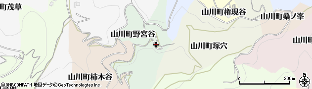 徳島県吉野川市山川町野宮谷周辺の地図