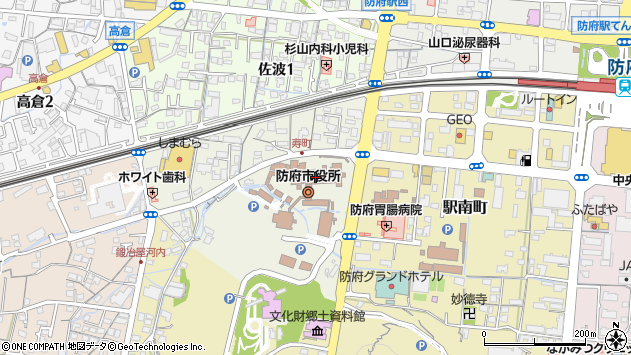 〒747-0000 山口県防府市（以下に掲載がない場合）の地図