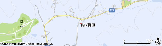 徳島県徳島市入田町（内ノ御田）周辺の地図