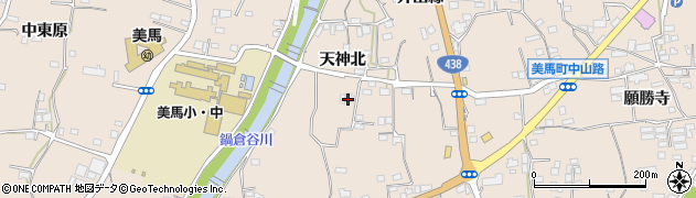 徳島県美馬市美馬町（天神北）周辺の地図