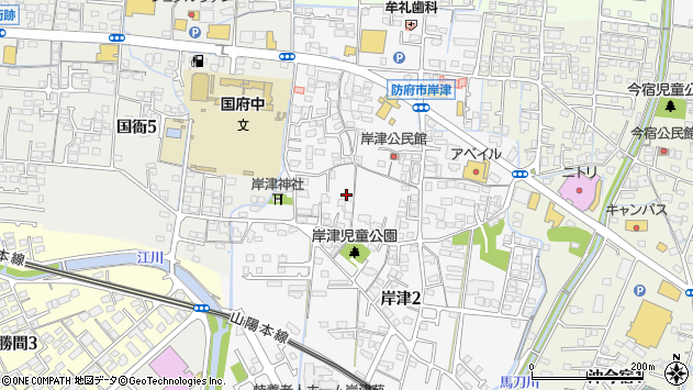 〒747-0011 山口県防府市岸津の地図