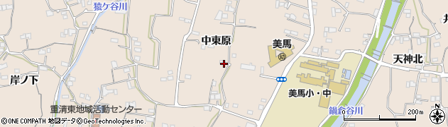 徳島県美馬市美馬町（中東原）周辺の地図