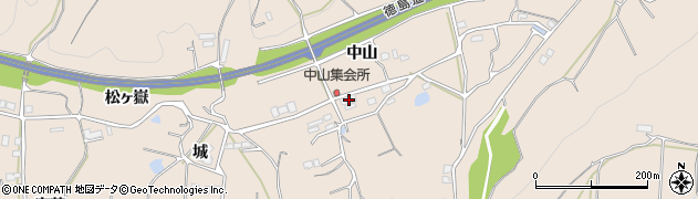 徳島県美馬市美馬町（中山）周辺の地図