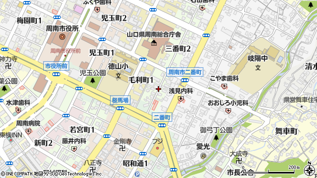 〒745-0003 山口県周南市三番町の地図