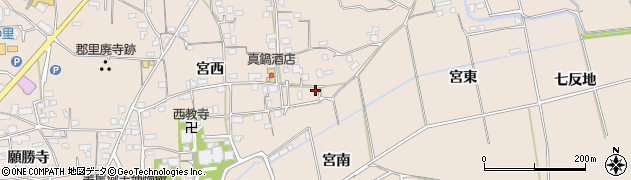 徳島県美馬市美馬町宮南周辺の地図