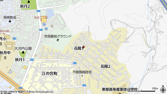 〒745-0858 山口県周南市花陽の地図