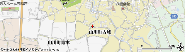 徳島県吉野川市山川町古城周辺の地図
