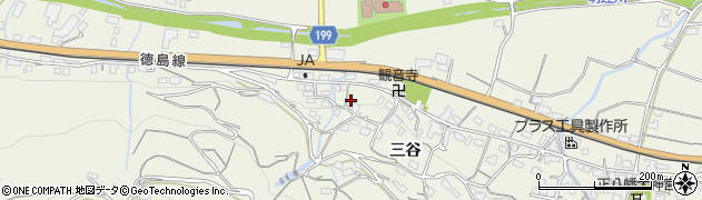 徳島県美馬市穴吹町三島（三谷）周辺の地図