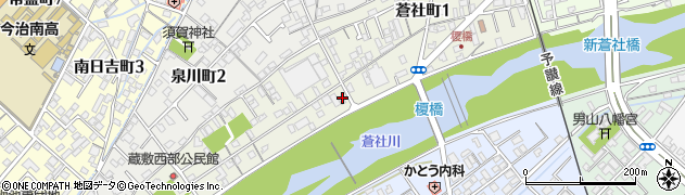愛媛県今治市蒼社町周辺の地図