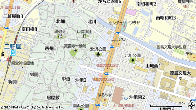 〒770-8052 徳島県徳島市沖浜の地図