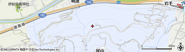 徳島県美馬市穴吹町口山（尾山）周辺の地図