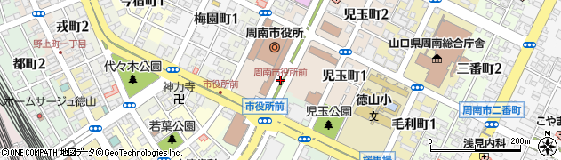 周南市役所前周辺の地図