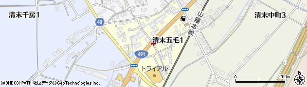 山口県下関市清末五毛周辺の地図