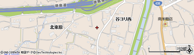 徳島県美馬市美馬町（北東原）周辺の地図