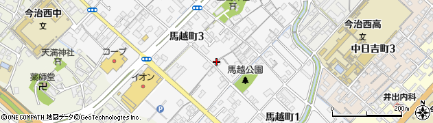 愛媛県今治市馬越町周辺の地図