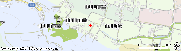 徳島県吉野川市山川町山路周辺の地図